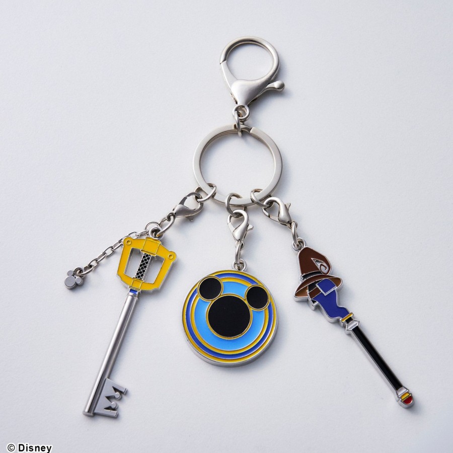 Merchandise Kingdom Hearts Keychains | Kingdom Hearts / Metal Keychain - Kingdom Key & Mage'S Staff & Knight'S Shield