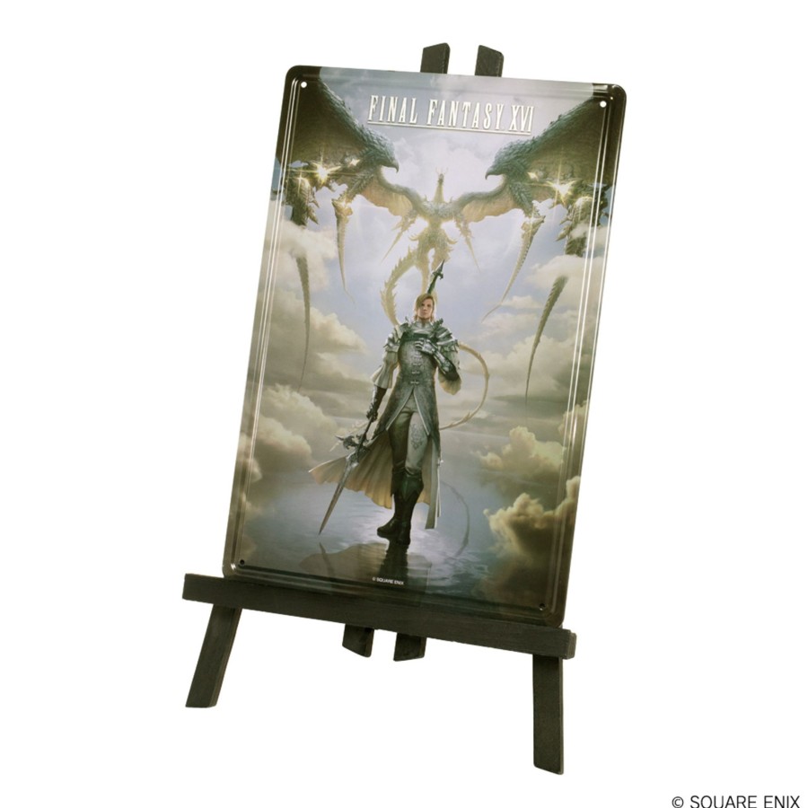 Merchandise Final Fantasy XVI Other | Final Fantasy Xvi Metal Plate With Easel - Dion & Bahamut