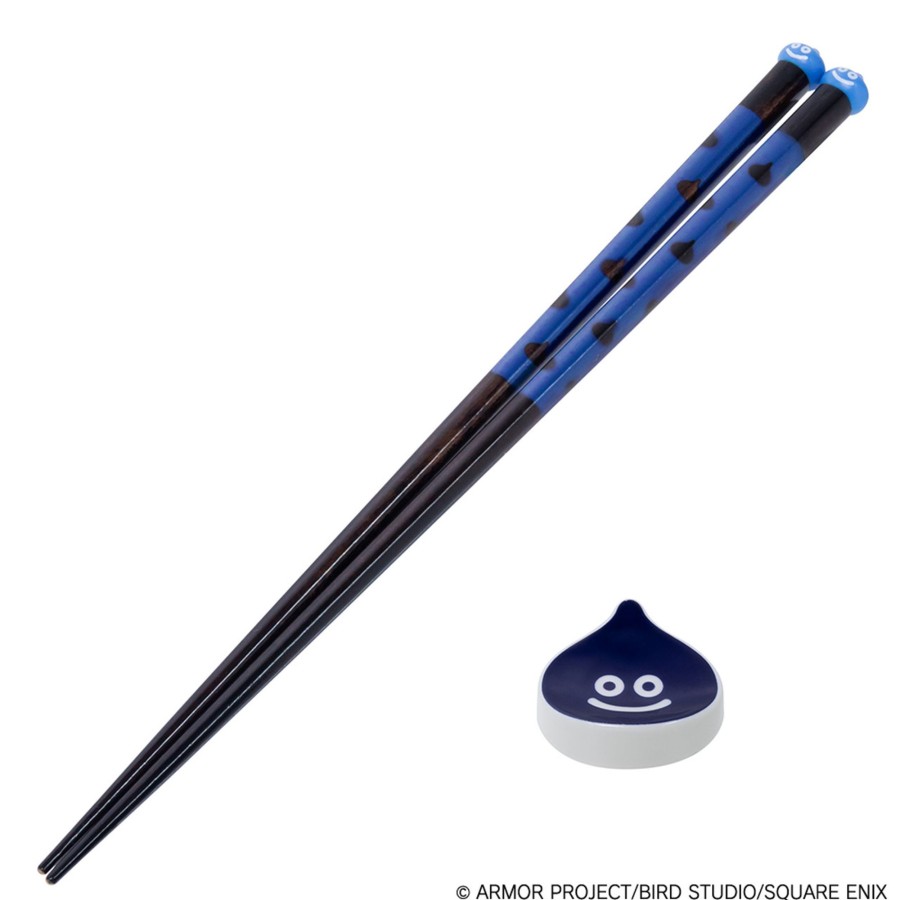 Merchandise Kingdom Hearts Kitchen | Smile Slime Japanese Chopsticks And Chopstick Rest Set Blue