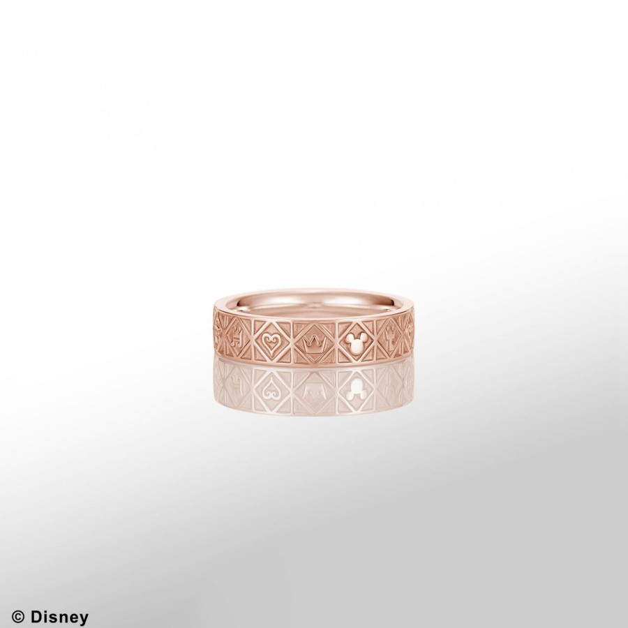 Merchandise Kingdom Hearts Rings | Kingdom Hearts Monogram Silver Ring 18K Rose Gold Plated