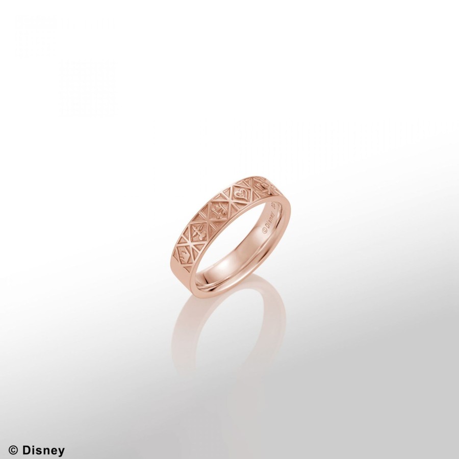 Merchandise Kingdom Hearts Rings | Kingdom Hearts Monogram Silver Ring 18K Rose Gold Plated