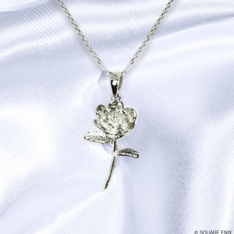 Merchandise FINAL FANTASY XIV Necklaces | Final Fantasy Xiv Silver Pendant - Elpis Flower Silver