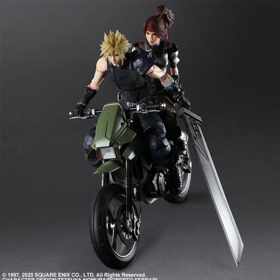 Merchandise FINAL FANTASY VII Remake Play Arts Kai | Final Fantasy Vii Remake Play Arts Kai Action Figure Jessie, Cloud & Motorcycle Set