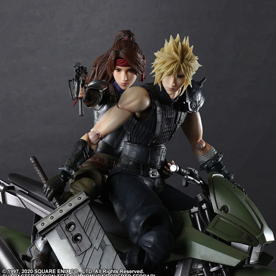 Merchandise FINAL FANTASY VII Remake Play Arts Kai | Final Fantasy Vii Remake Play Arts Kai Action Figure Jessie, Cloud & Motorcycle Set