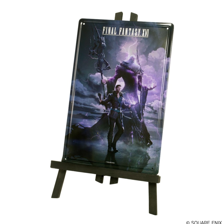 Merchandise Final Fantasy XVI Other | Final Fantasy Xvi Metal Plate With Easel - Cid & Ramuh