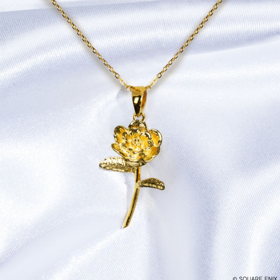 Merchandise FINAL FANTASY XIV Necklaces | Final Fantasy Xiv Silver Pendant - Elpis Flower Gold