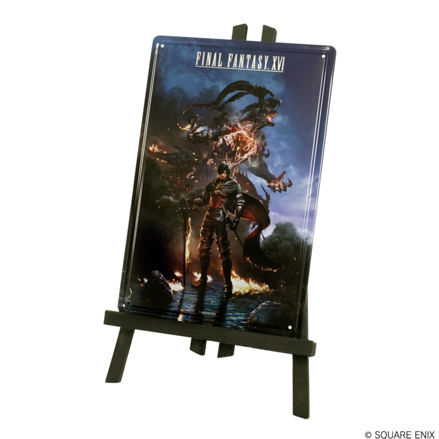 Merchandise Final Fantasy XVI Other | Final Fantasy Xvi Metal Plate With Easel - Clive & Ifrit