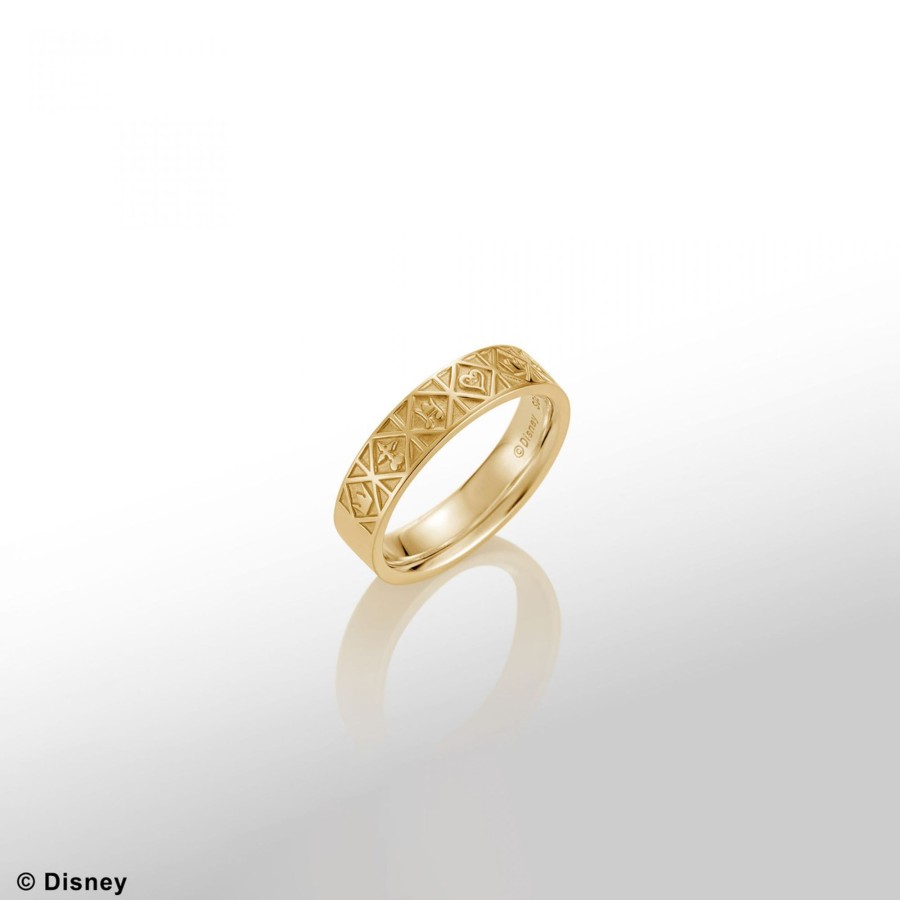 Merchandise Kingdom Hearts Rings | Kingdom Hearts Monogram Silver Ring 18K Yellow Gold Plated