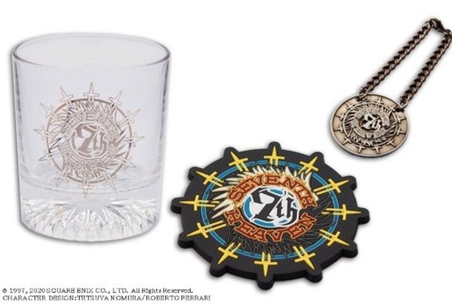 Merchandise FINAL FANTASY VII Remake Kitchen | Final Fantasy Vii Remake Glass & Coaster Set - Seventh Heaven