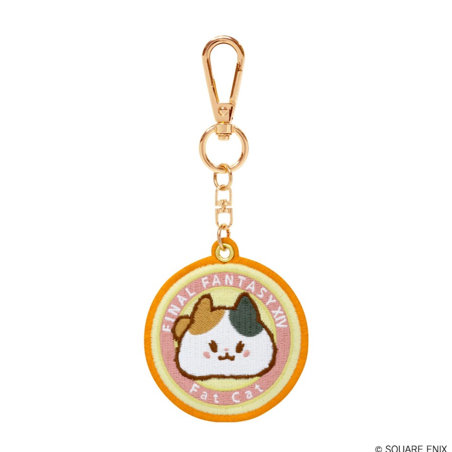 Merchandise FINAL FANTASY XIV Keychains | Final Fantasy Xiv Embroidered Patch Key Chain - Fat Cat & Fat Chocobo